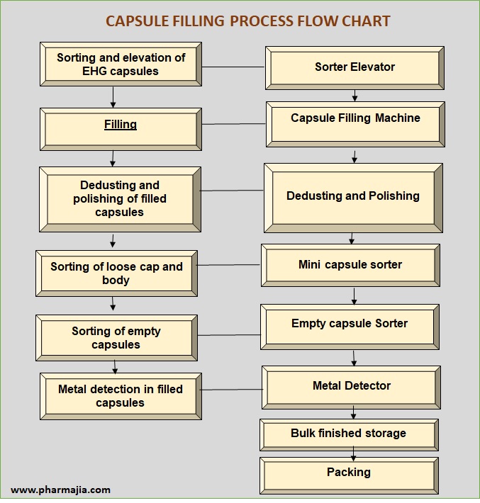 Capsule Filling process Flow chart